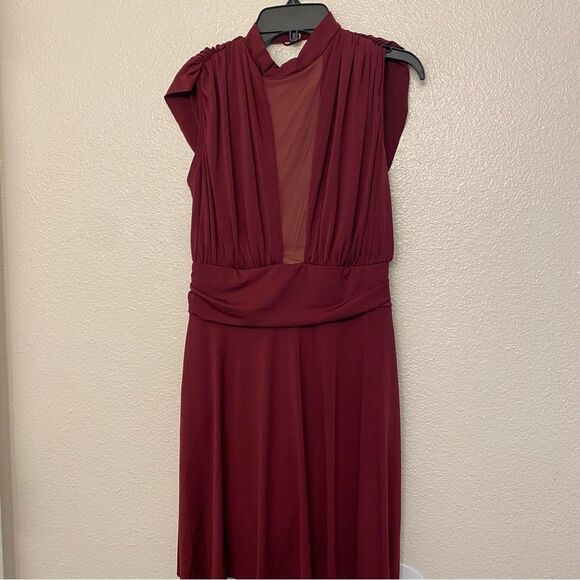 WEISSMAN Dance Costume burgundy red stretch Backing Down 11314 MA-Medium adult - Picture 2 of 11